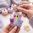 thumbnail image 1 of Bow Ghost Acrylic Hanging Charm 2D Flat Halloween Decor Pendant Multi Style For Backpack Christmas Tree Home Party Holiday Scene Ornament.F, 1 of 7