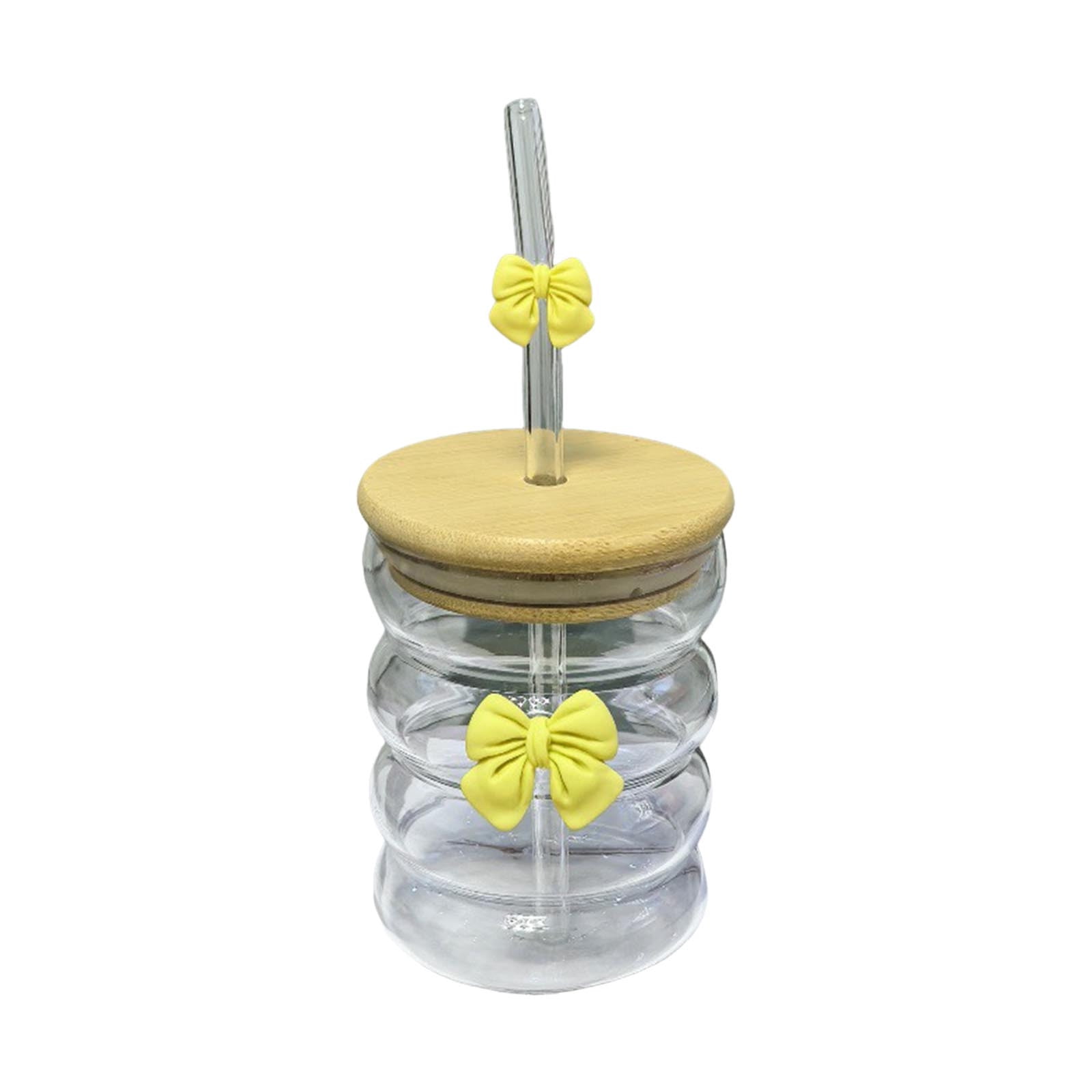 Bow Glass Coffee Cup - Borosilicate Glass with 3D Decoration, Retro ...