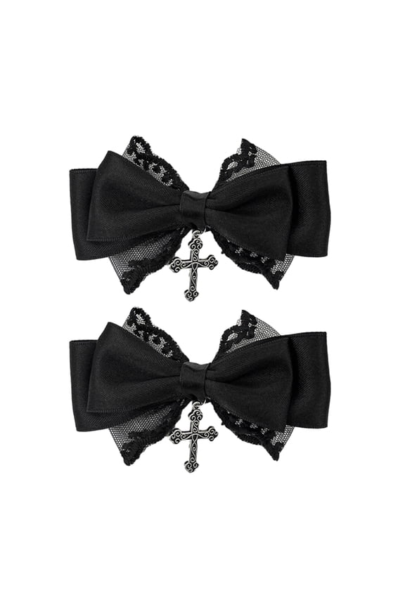 Bow Hair Clip Elegant Large Side Clip Bow Sweet Girls Gothic Bow Bowknot French Barrette