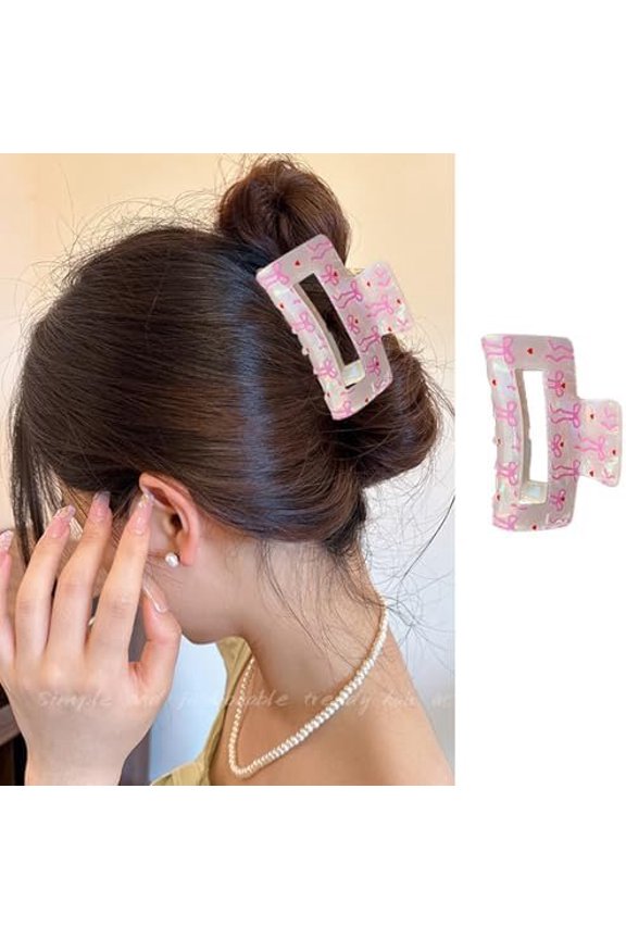 Bow Hair Clips Summer Hair Claw Clips for Women, Bow Hair Claw Summer Holiday Hairpin Hair Catch Clip Cute Hair Accessories Kawaii Hair Jaw Clamp Fashion Hair Barrettes for Women
