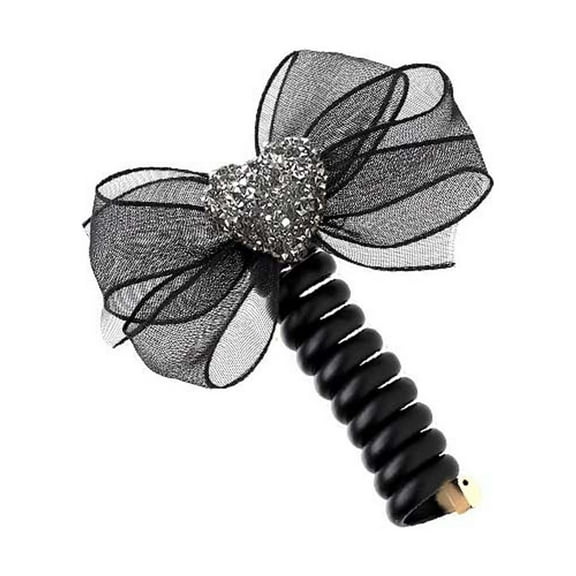 Bow Hair Ties for Women Girls Elastic Nylon Ponytail Holders Cute Ribbon Wraps Soft Seamless Rubber Bands Set - No Tangle No Pull Hair Loop for Daily Hairstyle Birthday Gift