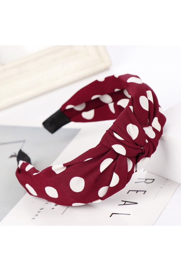 Bow Hairband Women Girls Polka Dot Wide Headband Fashion Hair Hoop Party Hair Accessory Bright Red ( Z02-Red), Fashion Bow Knot Dot Hairband Women Hair Head