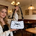 thumbnail image 1 of Bow Handbag for Women, Cute Crossbody Bag with Adjustable Strap, Casual Underarm Purse, Blue PU Leather Small Shoulder Bag for Daily Use, 1 of 6