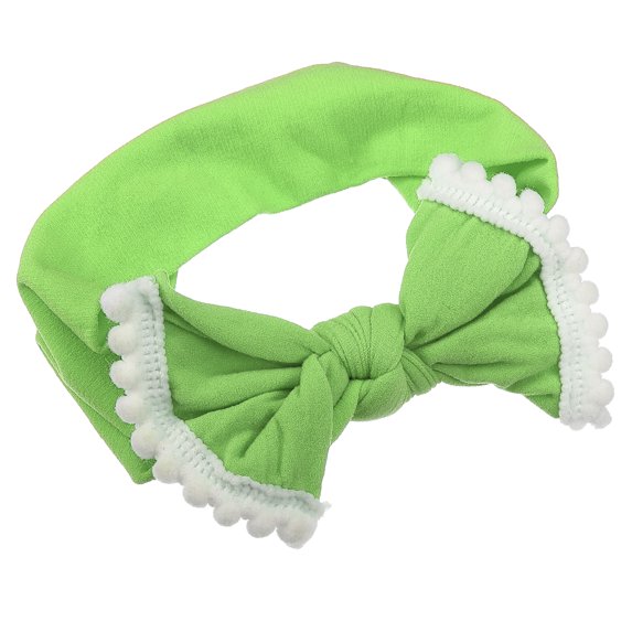 Bow Headband Fashion Cute Cotton Hair Band for Teenager Green 6.3Inch