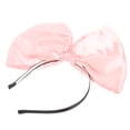 thumbnail image 1 of Christmas Big Bowknot Headband: Bow Headband Satin Oversized Bow Hair Hoop Cosplay Costume Headwear For Women Girls Pink, 1 of 7