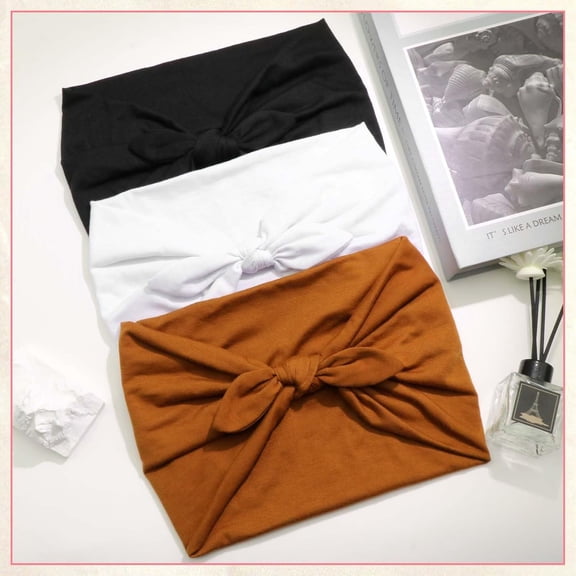 Bow Headbands for Women Elastic Headwraps Knotted Hairband Turban Headband Non Slip Boho Bandana Head Wraps