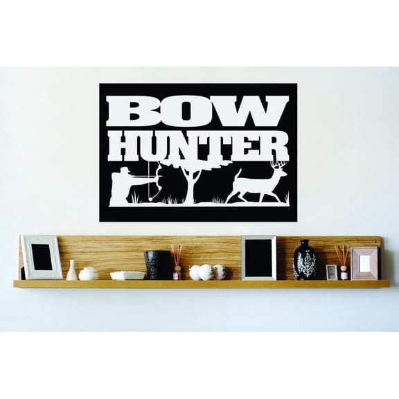 Bow Hunter Man Hunting Deer Deer Predator Doe Hunting Bow Arrow Bulls Eye Wilderness Camouflage Holiday Gift Ideas Girl Boy Bedroom Wall Decal Sticker - Size: 22 Inch x 26 Inch