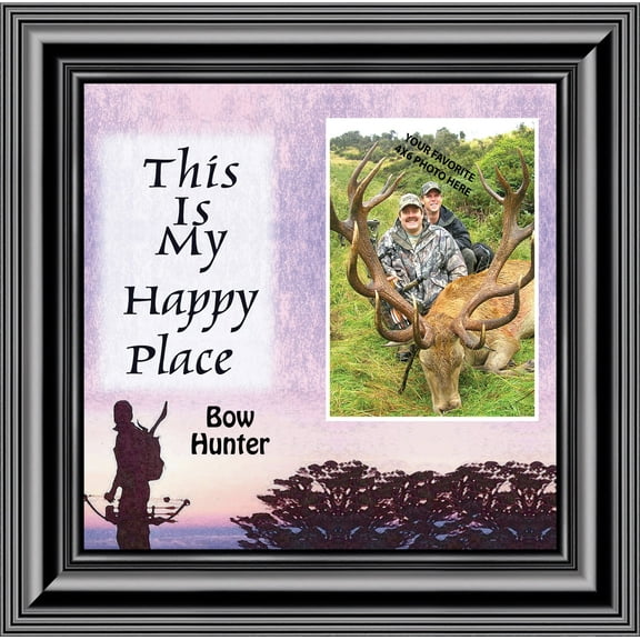 Bow Hunters Happy Place, Hunting, Gaming with Crossbow Personalized Picture Frame, 10 X10 9725