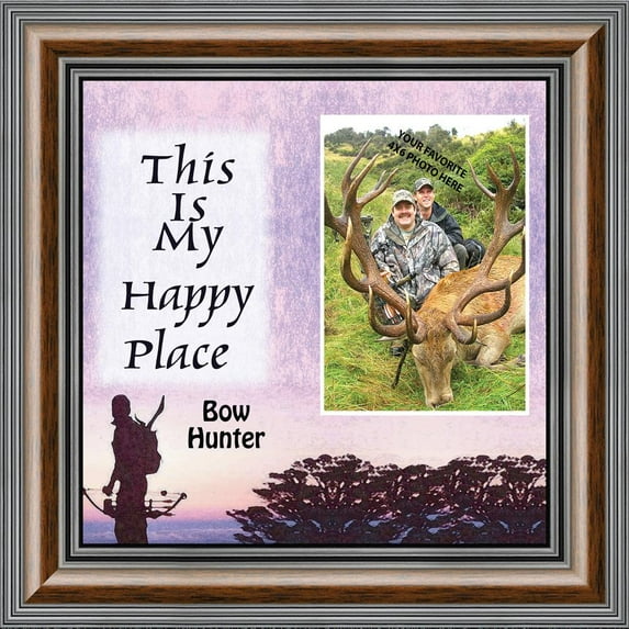 Bow Hunters Happy Place, Hunting, Gaming with Crossbow Personalized Picture Frame, 10 X10 9725