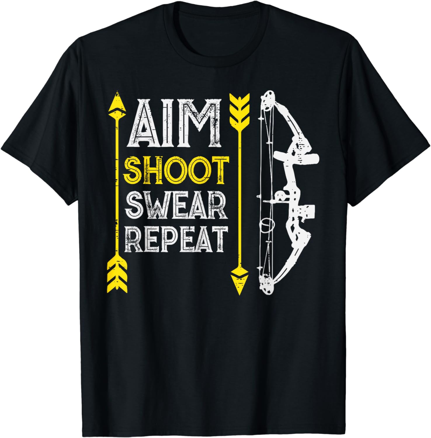 Bow Hunting Aim Shoot Repeat Funny Archer Hunter Men Women Cotton T