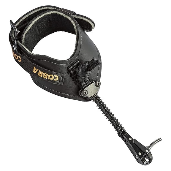 Bow Hunting Release - New Pinch to Close Head Design - Soft Padded Leather Buckle Wrist Strap - Adjustable Spring Lanyard Connection - Made in USA