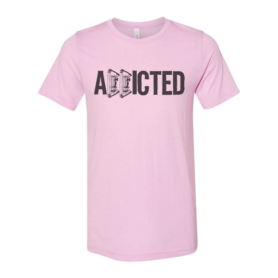"Bow Hunting Shirt, Addicted, Hunting Shirt, Unisex Fit, Gift For Him, Sublimated Design, Hunting And Fishing, Archery Shirt, Hunting Gift, Lilac, 2XL"