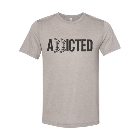 "Bow Hunting Shirt, Addicted, Hunting Shirt, Unisex Fit, Gift For Him, Sublimated Design, Hunting And Fishing, Archery Shirt, Hunting Gift, Heather Stone, SMALL"
