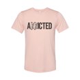 thumbnail image 1 of "Bow Hunting Shirt, Addicted, Hunting Shirt, Unisex Fit, Gift For Him, Sublimated Design, Hunting And Fishing, Archery Shirt, Hunting Gift, Peach, XL", 1 of 1