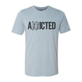thumbnail image 1 of "Bow Hunting Shirt, Addicted, Hunting Shirt, Unisex Fit, Gift For Him, Sublimated Design, Hunting And Fishing, Archery Shirt, Hunting Gift, Stonewash Denim, LARGE", 1 of 1