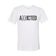 thumbnail image 1 of "Bow Hunting Shirt, Addicted, Hunting Shirt, Unisex Fit, Gift For Him, Sublimated Design, Hunting And Fishing, Archery Shirt, Hunting Gift, White, MEDIUM", 1 of 1