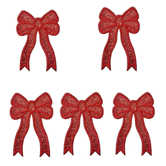 Bow Iron On Patch,5Pcs Iron On Patches Glitter Glitter Side Bow Embroidered Patch Shiny Diy Decorative Accessories, Bow Patches Bow Patches Iron Oncute Applique Bow Sew On Fabric Patch for Clothes