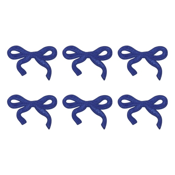 Uxcell Bow Iron on Patches, Cute Sew on Bows Embroidered Applique Patches Fit for Jeans Jackets Women Clothes Sapphire Blue