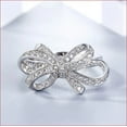 thumbnail image 1 of Bow Jewel 0.6 Ct Round Brilliant Cut Diamond Rings - 14K White Gold Over Rings - Latest Bow Style Designer Engagement Diamond Rings for Women's - Twisted Infinity Party Wear Diamond Rings for Her, 1 of 8
