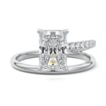 thumbnail image 1 of Bow Jewel 1.6 Ct Radiant Cut Diamond Engagement Ring for Women - 14K White Gold Plated Wedding Ring - Diamond Ring for Bridal - Anniversary Gifts for Women, 1 of 3