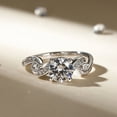 thumbnail image 1 of Bow Jewel 1.69 Ct Round Cut Diamond Unique Engagement Rings - 14K White Gold Plated Wavy Shank Anniversary Ring - Glamorous Wedding Ring Gift for Her - Gifts for Women's, 1 of 10