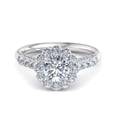 thumbnail image 1 of Bow Jewel 1.9 Ct Brilliant Round Cut Engagement Wedding Ring - Classic Halo-Style Ring - Lab-Created Simulated Diamond - 14K White Gold Plated - Women's Engagement Wedding Ring with Prong Setting, 1 of 3