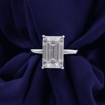 Bow Jewel 1.87 Ct Emerald Cut White Diamond Solitaire Ring for Her - Stunning 14K White Gold Plated Design - Elegant Engagement Wedding Jewelry for Women - Perfect Party Wear Diamond Ring for Her