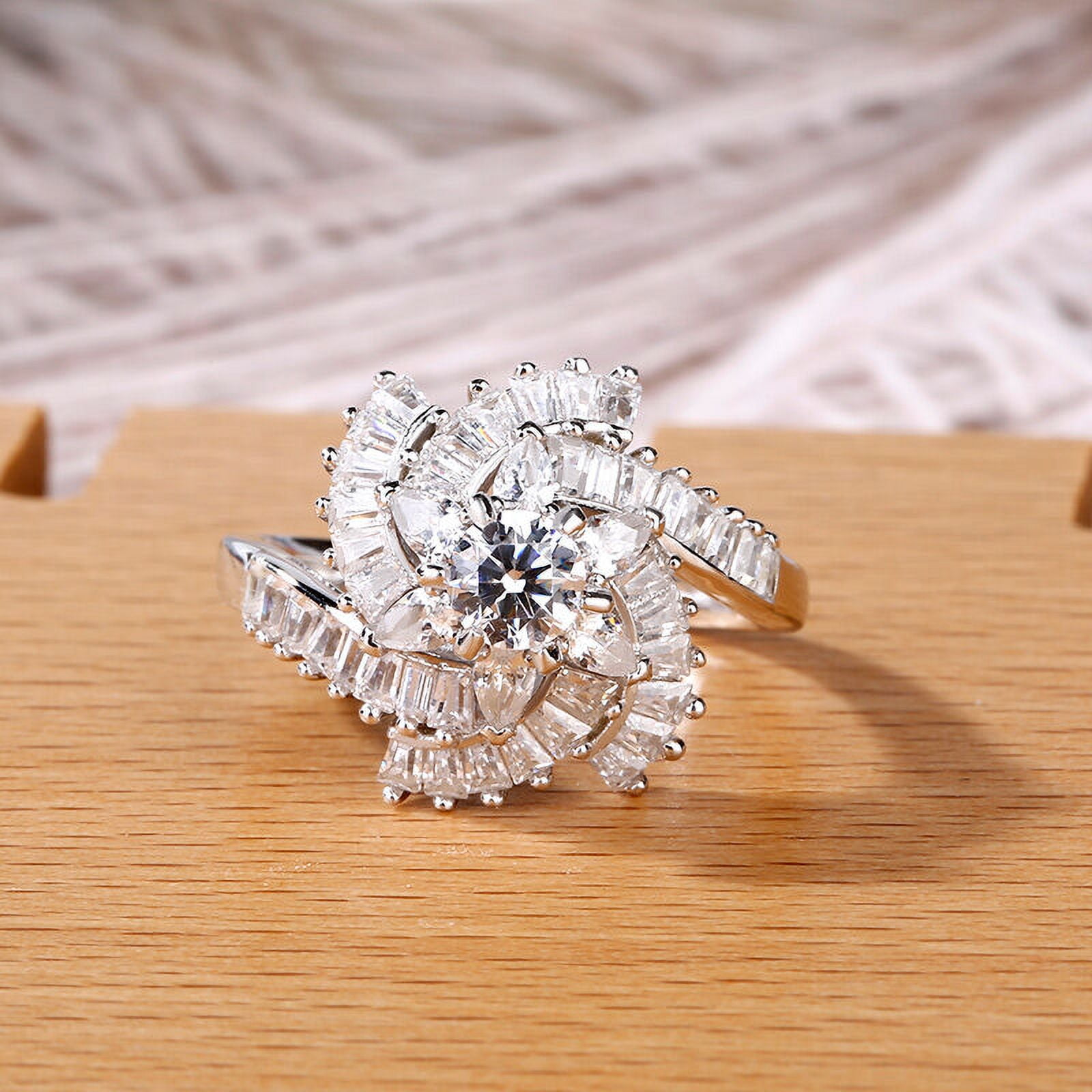 Bow Jewel 14K White Gold Over Wedding Rings 2.2 Ct Lab Created Round