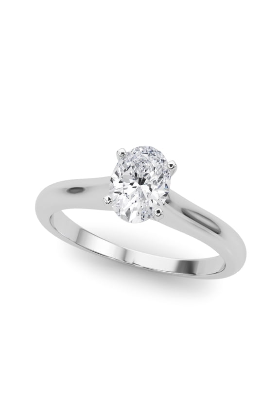 14K White Gold Plated 1.6 Ct Oval Cut Lab Created Diamond Ring - Captivating Engagement Ring for Her - Perfect Proposal Ring for Women - A Treasured Reminder of Your Love Story