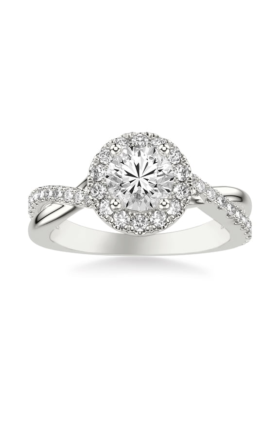 14K White Gold Plated Ring - 1.5 Ct Engagement Ring with Round Cut Lab Created Diamond - Timeless Wedding Jewelry for Women - Ideal Proposal Gift - Perfect for Special Occasions