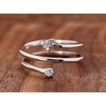 thumbnail image 1 of Bow Jewel 0.59 Ct Round Cut Diamond Spiral Ring - 14K White Gold Plated Rings - Arrow Shape Design Jewelry - Wedding Ring for Women's - Gorgeous Anniversary Gift for Women's - Causal Stacking Ring, 1 of 8
