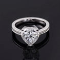 thumbnail image 1 of Bow Jewel 14K White Gold Plated Engagement Wedding Rings for Gifts - 2.06 Ct Heart Cut Diamond Rings - Heart Shape Proposal Rings - Diamond Rings for Women's - Unique Designer Silver Jewelry for Her, 1 of 9