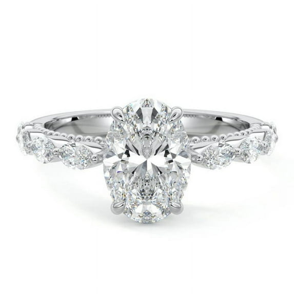 Bow Jewel 2.1 Ct Round Cut Simulated Diamond Ring - 14K White Gold Plated Wedding Anniversary Ring for Women's - 60th Anniversary Gift