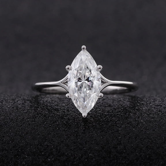 Bow Jewel 2.2 Ct Marquise Cut Diamond Rings - 14K White Gold Over Rings - Engagement Wedding Split Shank Rings for Women's - Special Occasion Forever Diamond Ring Women's - Promise Gifts for her