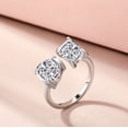 thumbnail image 1 of Bow Jewel 1.92 Ct Pear Cut Lab Created Simulated Diamond - Elegant 14K White Gold Plated Rings - 2 Stone Engagement Wedding Toi Et Moi Rings for Women - A Timeless Choice for Celebrating Love, 1 of 6