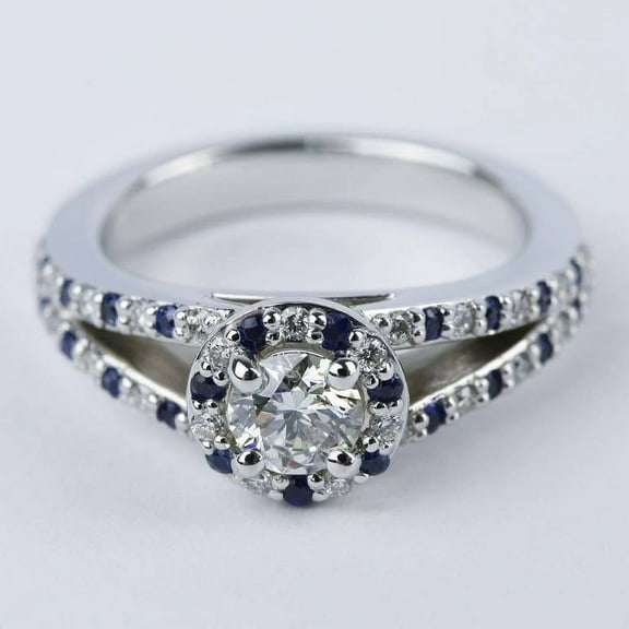 Bow Jewel Brilliant 1.8 Ct Round Cut Diamond Rings - Silver 14K White Gold Over Rings - Split Shank and Birthstone Diamond Rings - Sapphire Diamond Rings for Women's - Unique Halo diamond Rings