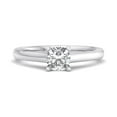 thumbnail image 1 of Bow Jewel Cushion Cut Lab Created Diamond Engagement Wedding Ring for Women - 1.5 Ct Solitaire Bridal Jewelry - 14K White Gold Plated Sparkling Band for Wife, 1 of 3