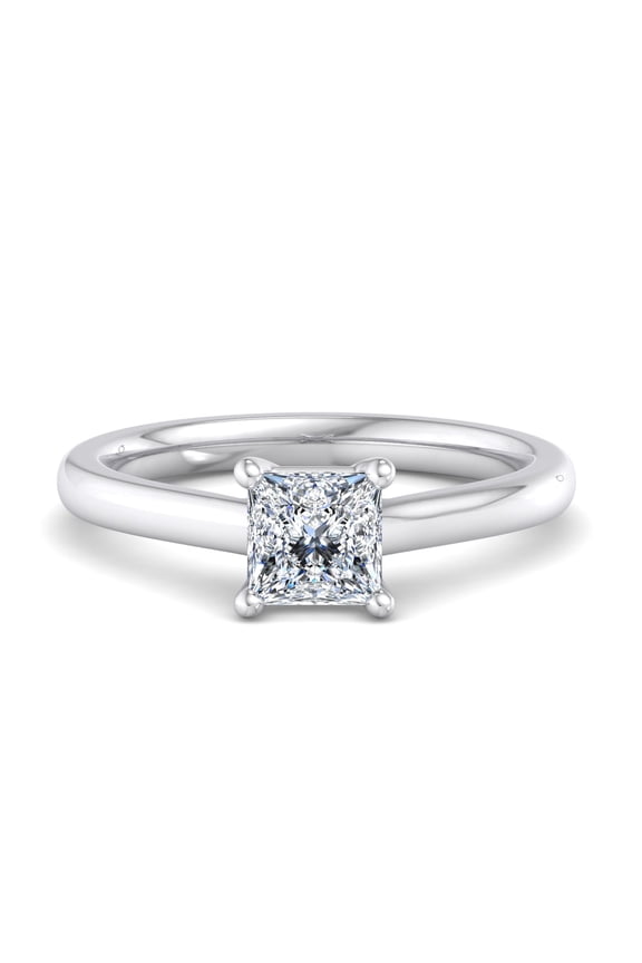 Princess Cut 1.5 Ct Lab Created Diamond Ring for Women - Engagement and Wedding Solitaire Ring - 14K White Gold Plated Jewelry - Beautiful Gift for Special Celebrations