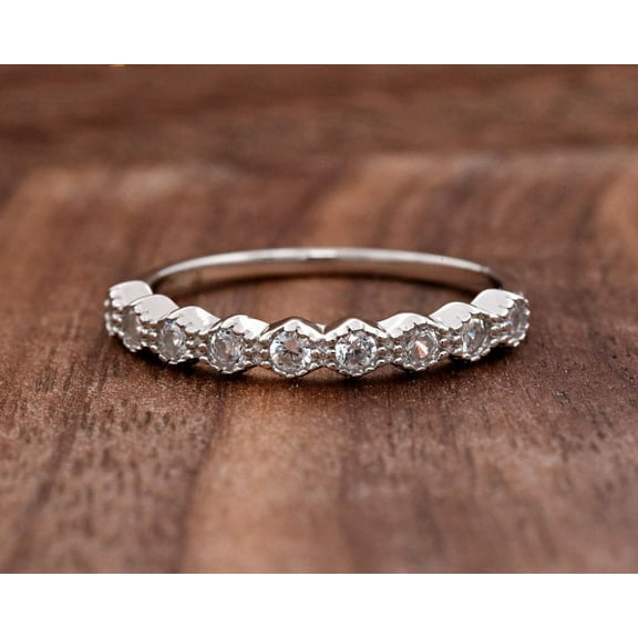 Bow Jewel 1.18 Ct Round Cut Lab Created Diamond Wedding Ring - Stamped 14K White Gold Plated Ring - Wonderful Eternity Anniversary Band - Engagement White Diamond Ring - Causal Daily Wear Ring