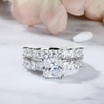 thumbnail image 1 of Bow Jewel 1.77 Ct Princess Cut Lab Created Diamond Ring Set - Wedding Bridal Ring Set for Women's - 14K White Gold Plated Anniversary Ring Set - Engagement Solitaire with Accents Ring Set, 1 of 10