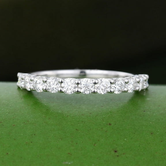 Bow Jewel 1.57 Ct Round Brilliant Cut Lab Created Simulated Diamond Ring - Wedding Band - 14K White Gold Plated Anniversary Ring for Women's - Engagement Eternity Band - Party Wear Diamond Ring