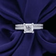thumbnail image 1 of Bow Jewel 1.87 Ct VVS1/D Princess Cut Lab Created Simulated Diamond Ring - 14K White Gold Plated Elegant Ring for Couples - Wedding Ring Gifts for Couples - Celebrate Your Love with Timeless Beauty, 1 of 9