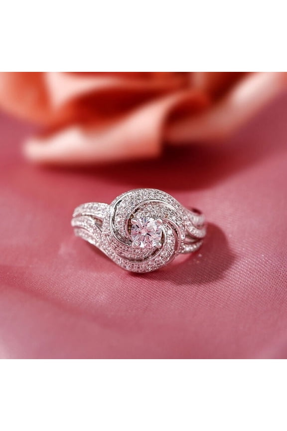 ry 1.37 Ct Round Cut Moissanite Engagement Ring - 14K White Gold Plated Wedding Prong Setting Ring - Engagement Bypass Moissanite Ring for Gifts - Ring - Christmas Special Gift