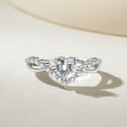 thumbnail image 1 of Bow Jewelry 1.47 Ct Moissanite Heart Cut Moissanite Rings - 14K White Gold Plated Women's Ring - Stacking Heart Design Engagement Rings - Heart Shape Proposal Wedding Rings Women's, 1 of 8