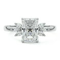 thumbnail image 1 of Bow Jewelry 1.5 Ct Radiant Cut Moissanite Ring - 14K White Gold Plated Wedding Ring for Anniversary Gifts - Engagement Proposal Ring, 1 of 3