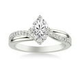 thumbnail image 1 of Bow Jewelry 1.6 Ct Oval Cut Moissanite Engagement Ring for Women - 14K White Gold Plated Ring - Promise Ring for Her - Unique Proposal Jewelry - Elegant Gift for Anniversary, 1 of 3