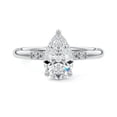 thumbnail image 1 of Bow Jewelry 1.6 Ct Pear Cut Moissanite Anniversary Ring for Women's - 14K White Gold Plated Wedding Ring - Proposal Gift for Birthday, 1 of 3