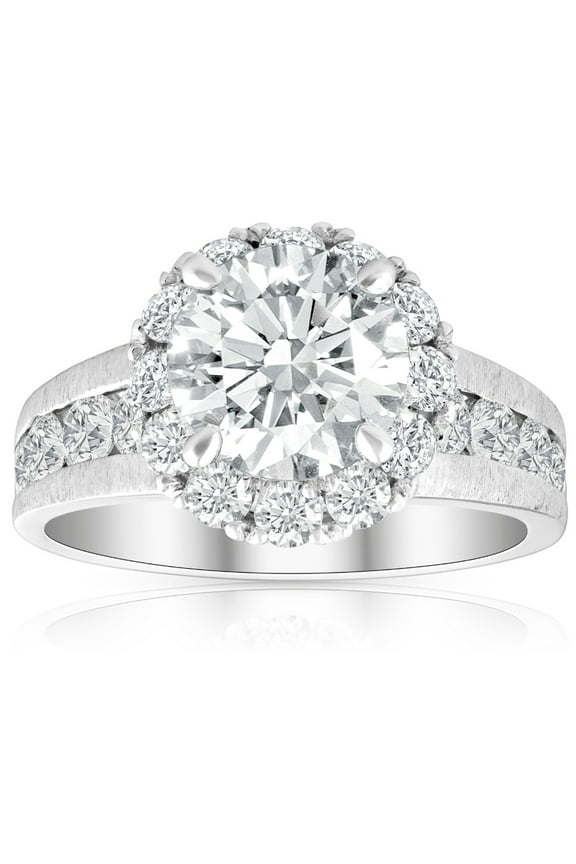 ry 1.7 Ct Emerald Cut Moissanite Ring - 14K White Gold Plated Rings - Solitaire with Accent 4 Prong Infinity Crossover Engagement Ring for Women - Classic Moissanite Jewelry for Her