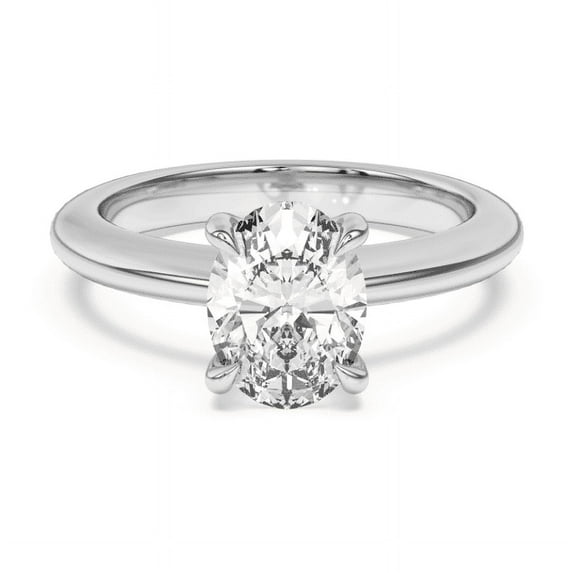Bow Jewelry 1.7 Ct Oval Cut Moissanite Ring - Two Tone Anniversary and Wedding Engagement Ring for Women - 14K White Gold Plated - Elegant Jewelry for Special Moments