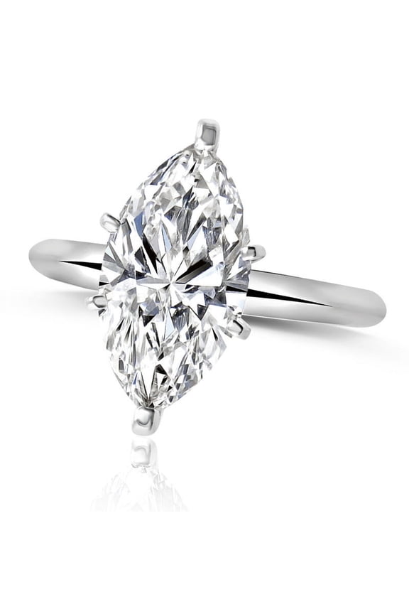 ry 1.7 Ct Round Cut Moissanite Engagement Ring - Stunning Hidden Halo Design - 14K White Gold Plated Wedding Ring - Gift for Her